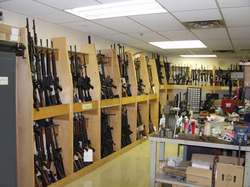 Disorganized armory with inadequate storage